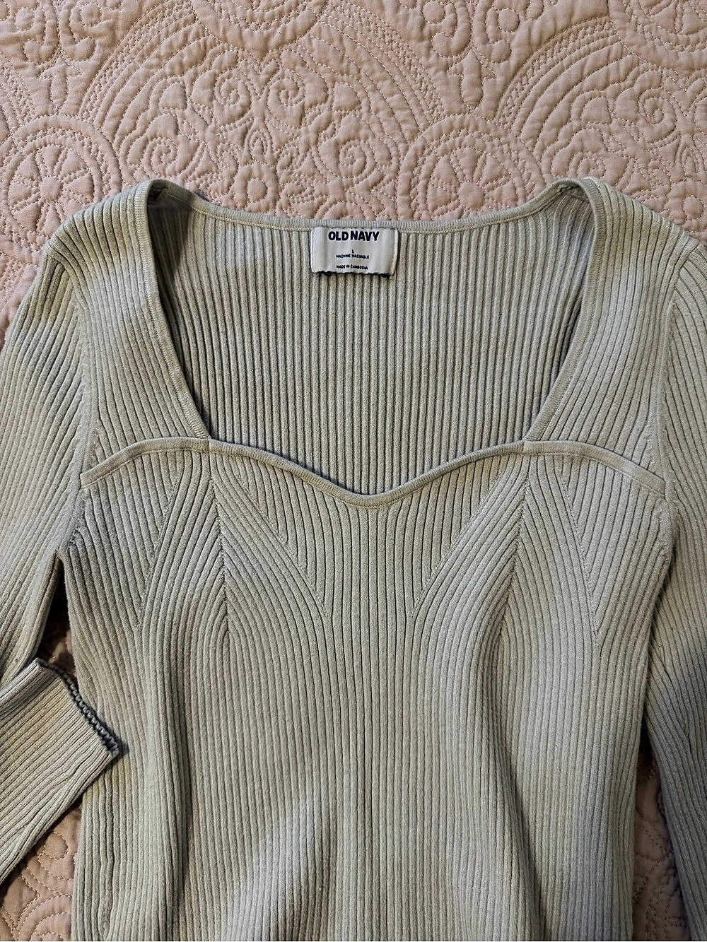 Old Navy Ribbed Square Neck Long Sleeve Size Medium